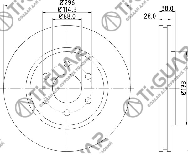 Диск тормозной TG-40206-EB300/RN1317V правый *TI-GUAR (перфорированный)